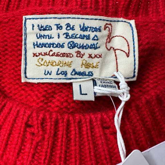 Sandrine Rose The Outsider Oversized L/S Cashmere Blend Sweater Distressed L NWT - Picture 2 of 10